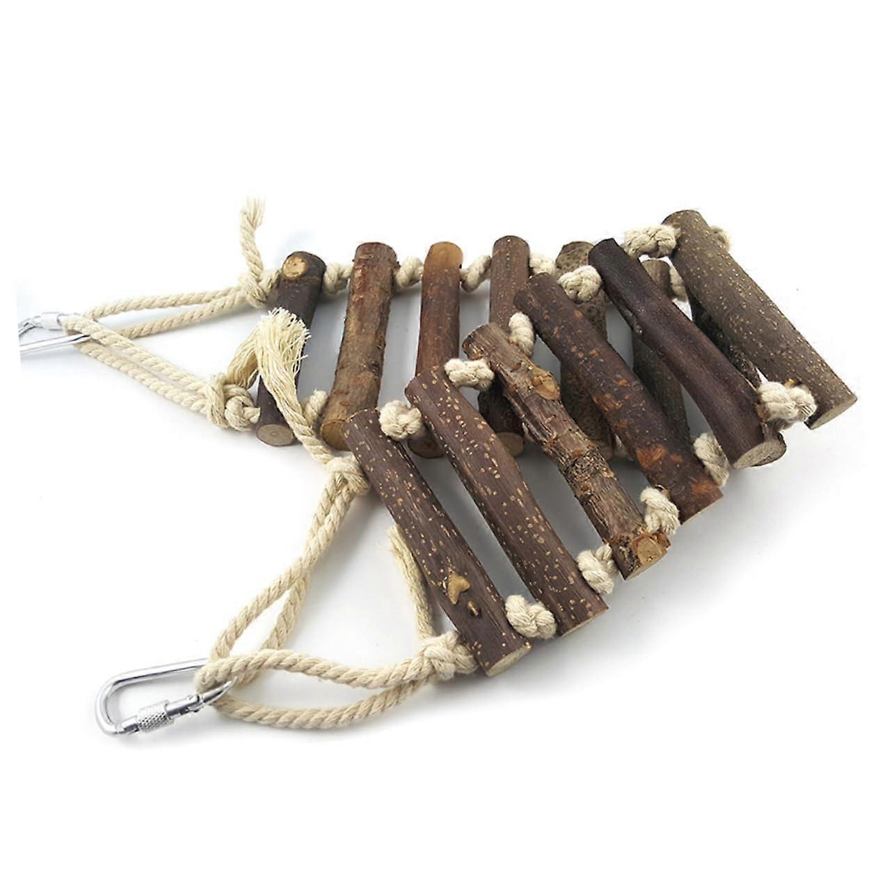 Parrot Hanging Bridge for Birdcage - Bamboo Climbing Ladder Swing for Parrots - Size 2 Bird Toy