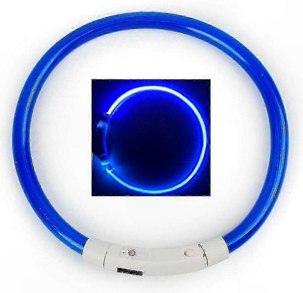 USB Rechargeable LED Dog Collar with Single Color Light for Night Walks, Suitable for Small to Large Dogs