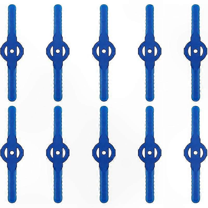 10-Pack Plastic Edger Blades for Cordless Grass Trimmer, Replacement Cutter Blades for Lawn Mower Tool Set (Blue)