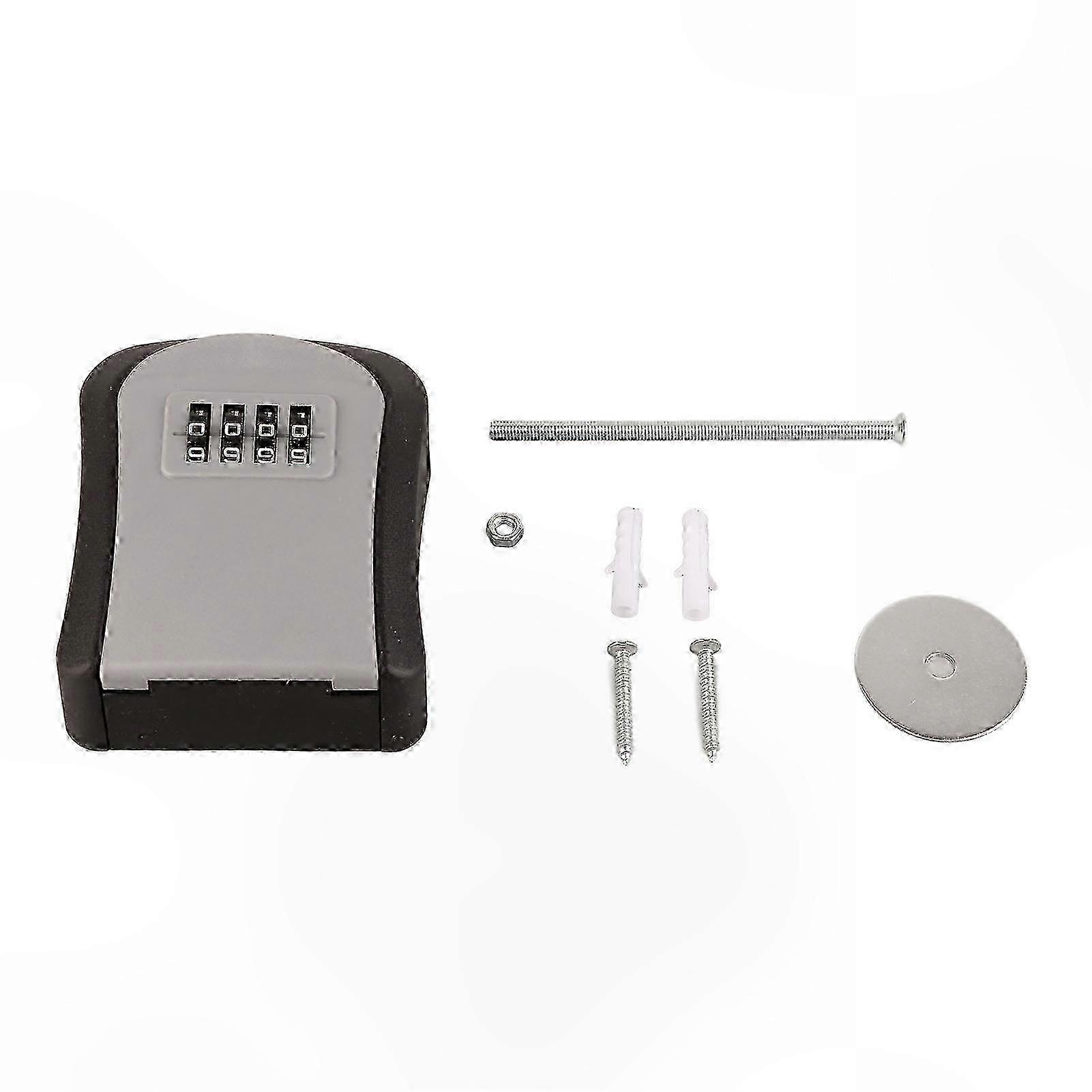 Wall-Mounted 4-Digit Combination Lock Box, ABS Waterproof Key Storage with 5-Key Capacity hwy