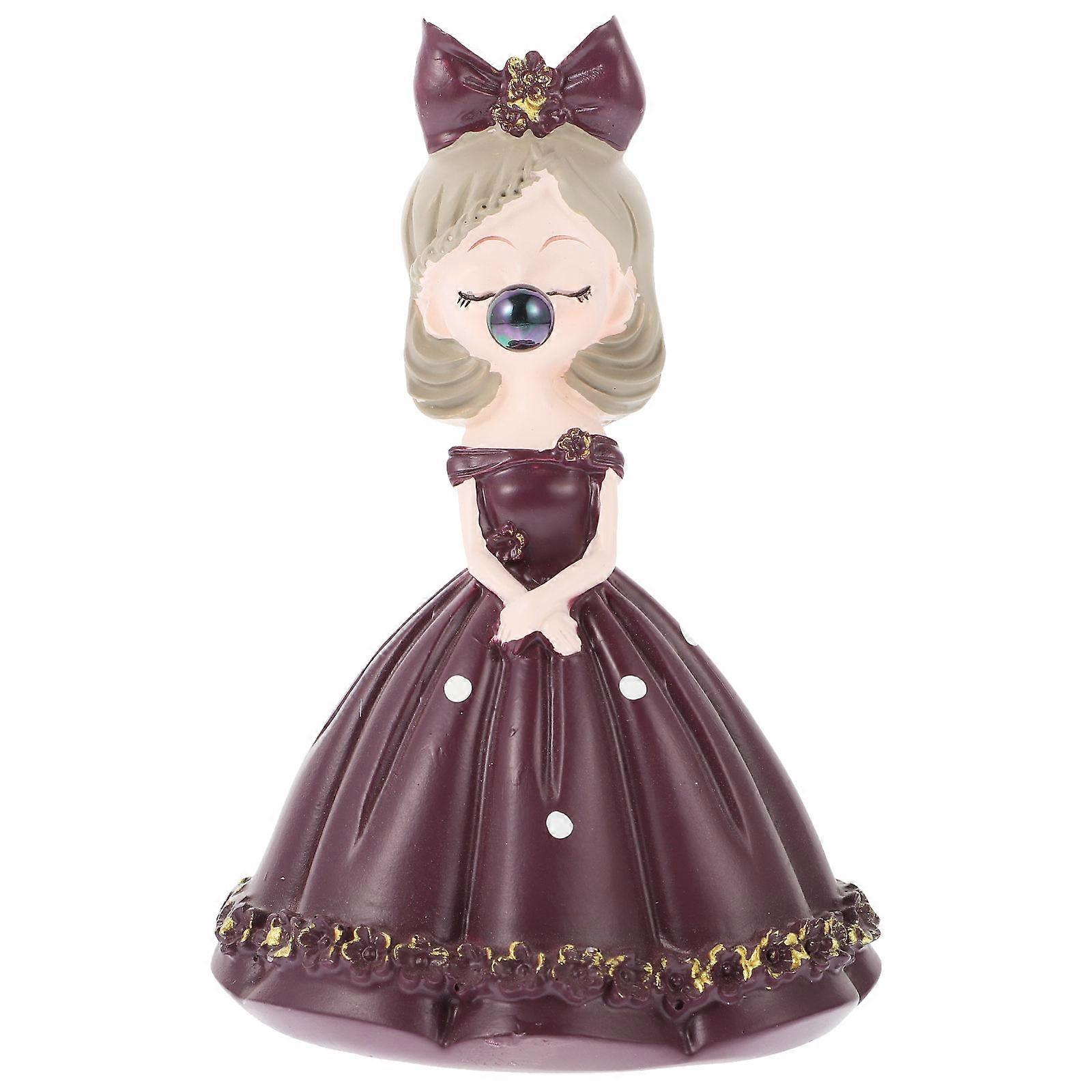 Cute Desktop Ornament Birthday Desktop Ornament for Home Party Decorations Purple Resin Decoration 1Pc