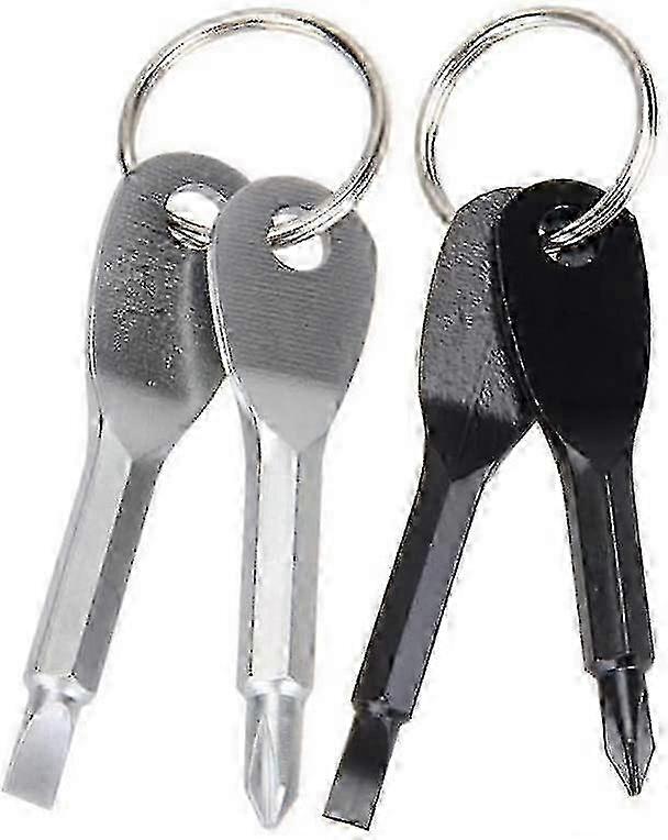 4-Piece Pocket Screwdriver Set with Mini Keychain Wrench Tool for Compact Repairs