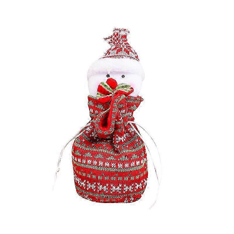 Christmas Candy Bag with Drawstring Reusable Fabric