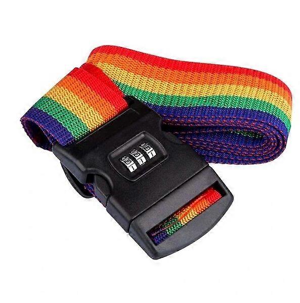 Luggage strap, R36, rainbow-colored with a sturdy and easy-to-operate buckle