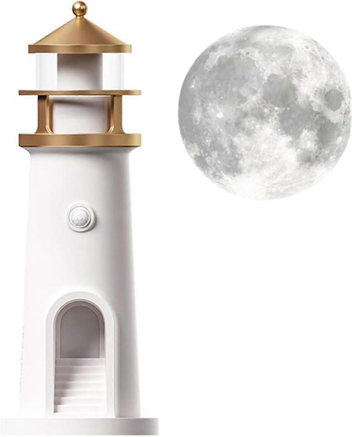 Moonlight Lighthouse Projector Lamp, Moon Projector Lamp For Bedroom Desktop Bedside Ambient Night Light