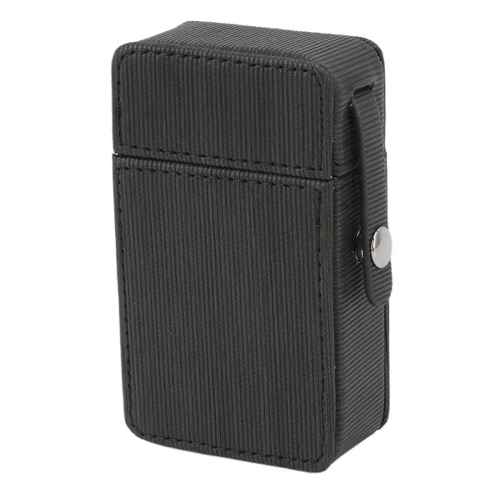 Cigarettes Box Holder Portable Pu Protective Case For Travel Daily Black