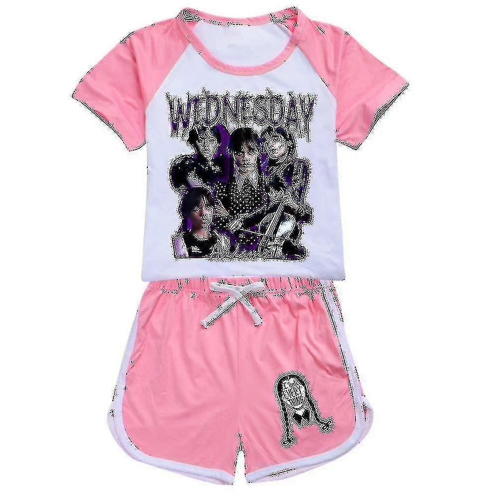 Wednesday Summer Girls Sports Suit Children's Pajamas