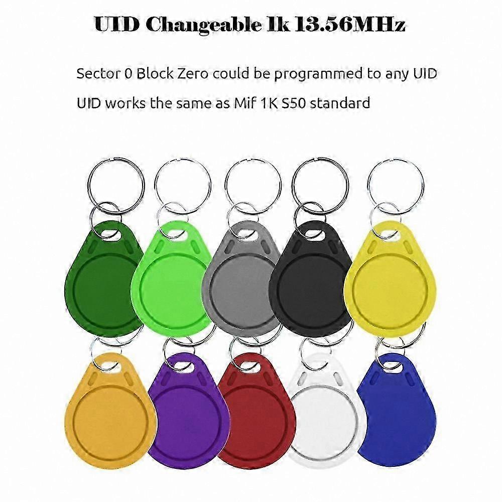 50 Pack 13.56MHz RFID Writable Key Fobs and Cards, 1K S50 Smart Tags ...