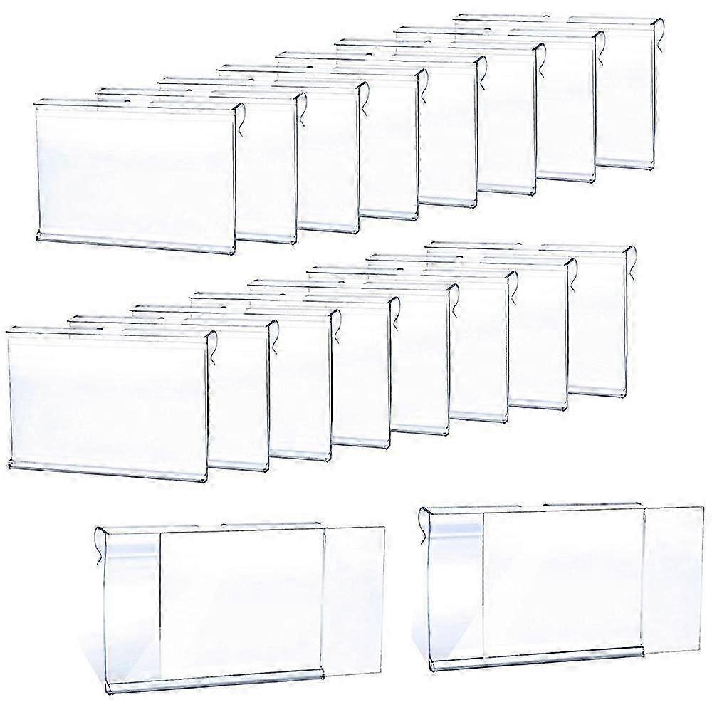 Clear Plastic Label Holder 50Pcs Price Tag with Removable Shelf Labels for Bin Storage