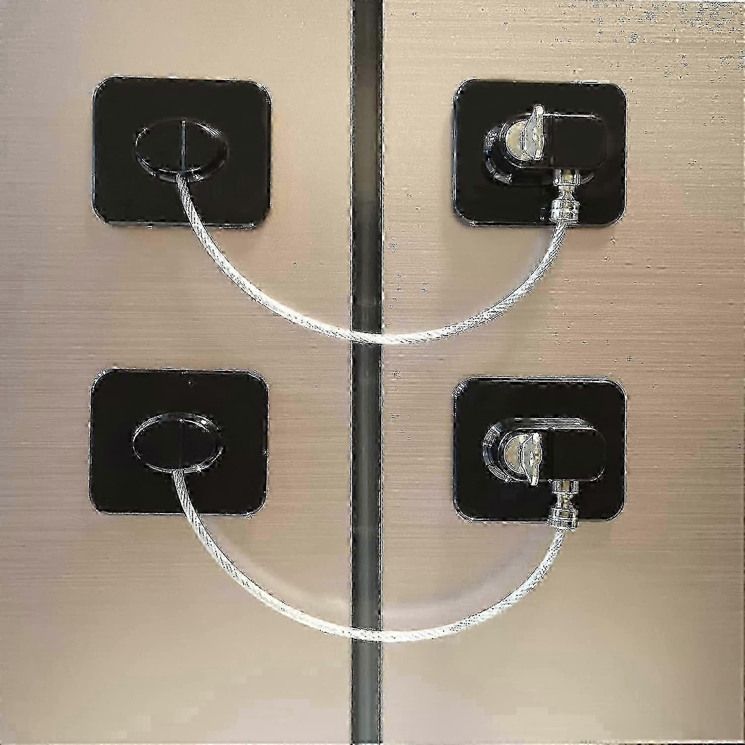 Child Safety Fridge Lock 2 Pack with Keys for Cabinets & Drawers