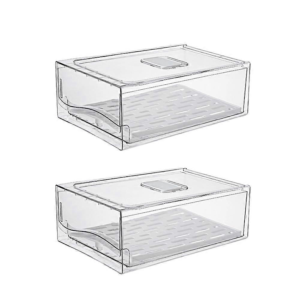 Reusable Food Storage Containers Plastic Fridge Drawer Organizer Large Size Easy To Clean Humanized Design