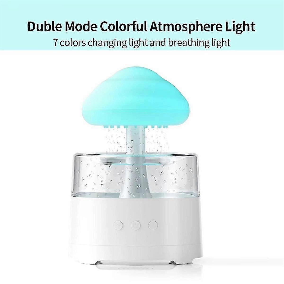 Rain Cloud Humidifier with Adjustable LED Lights - Mushroom Shape & Cloud Design