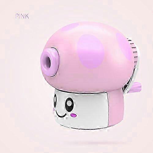 Manual Pencil Sharpener for Kid Cute Mushroom Design Pink