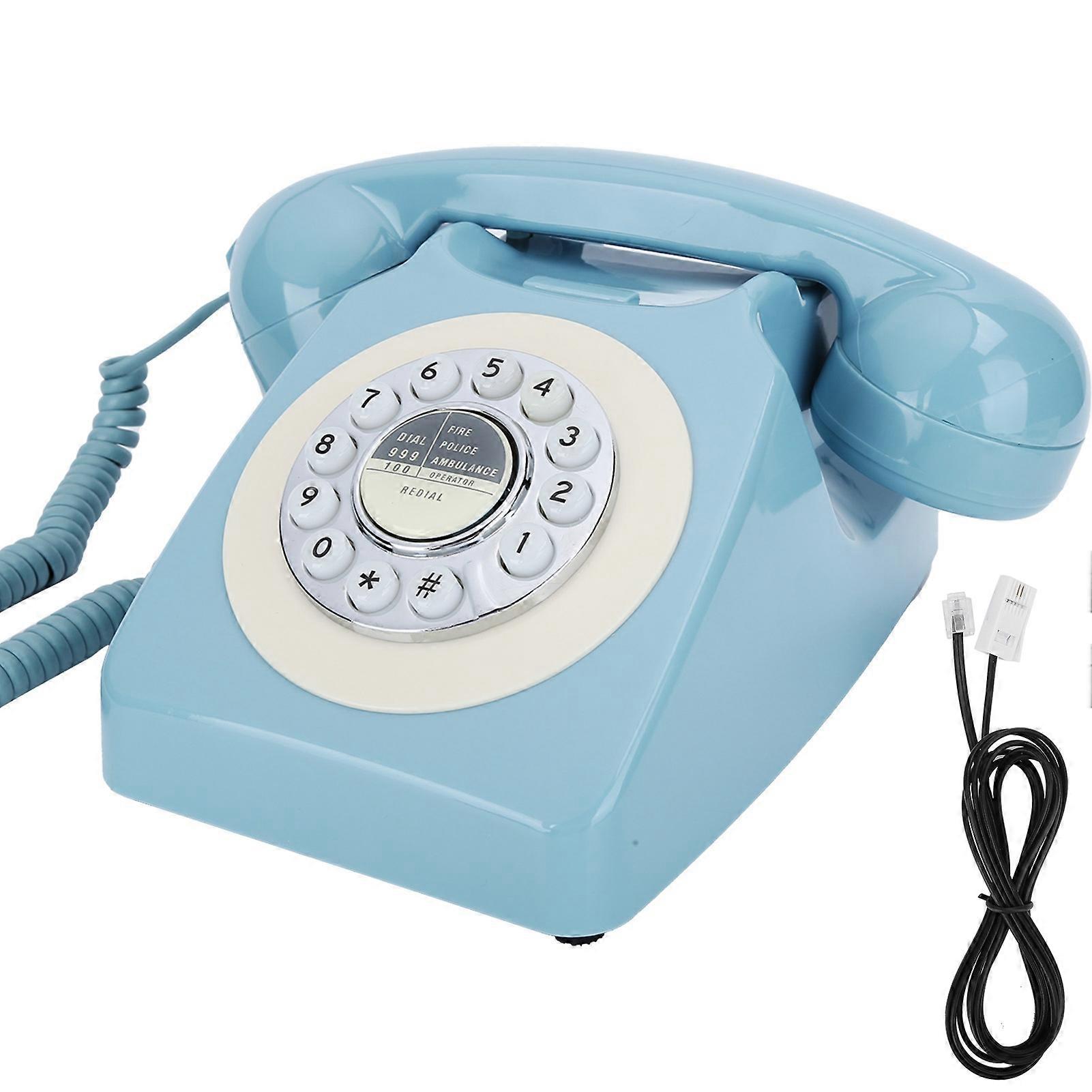 CTN8019 Push Rotary Dial Desk Telephone - Vintage Corded Phone for Home and Office Use