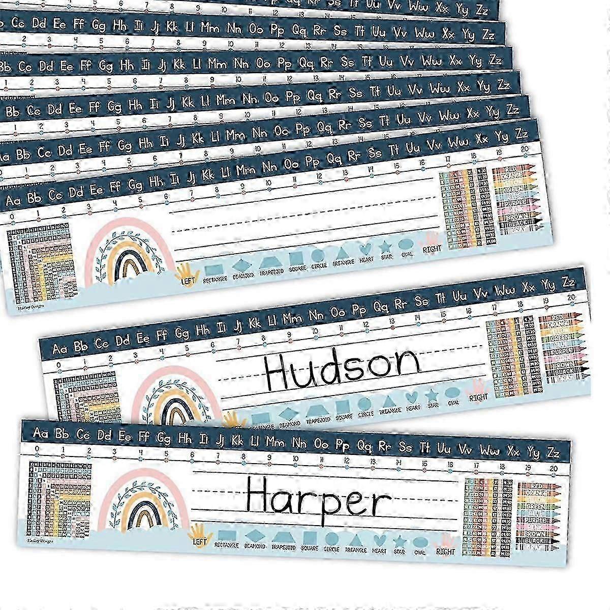 25 Boho Teacher Name Plate for Desk Classroom - Desk Name Tags Classroom Kindergarten, Student Desk