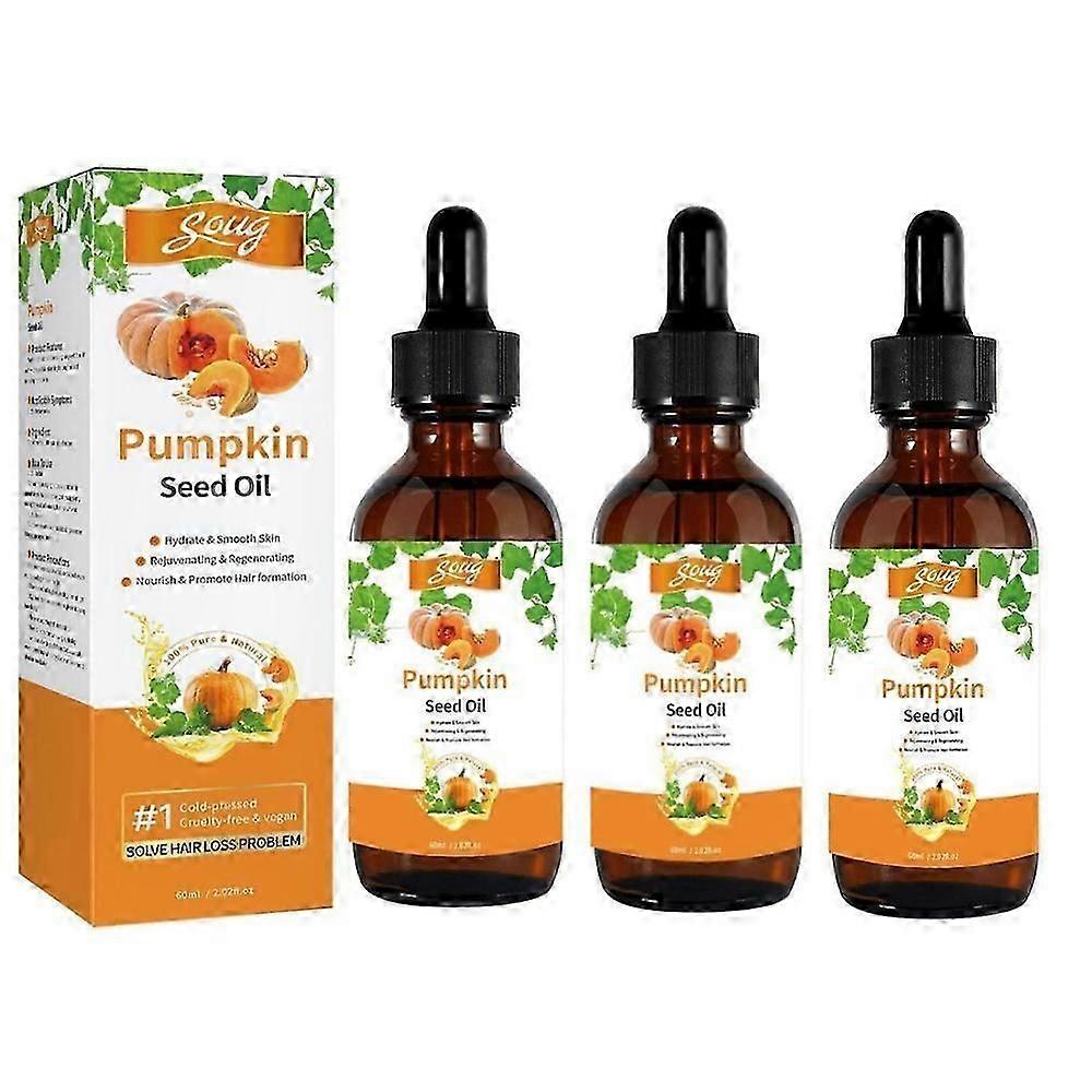 1-3PCS زيت بذور اليقطين، بذور اليقطين العضوية لصحة الشعرالعناية بالشعر 60ML
