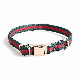 Weiches Komfort-Hundehalsband, verstellbares, langlebiges Design, Ganzmetall-Premium-Zubehör in Rot und Grün für Haustiere