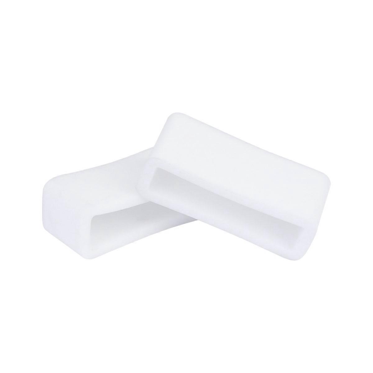 Watch Band Ring Silicone Ring for Watch Durable Strap Loop 2Pcs White