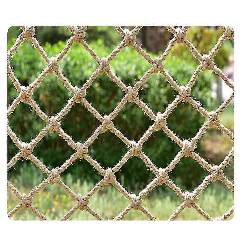 شبكة تسلق مصنوعة من حبل القنب ، شبكات زخرفية ، شبكة قنب غير قابلة للانزلاق (8 مم * 15 سم ، 2 × 9 م)