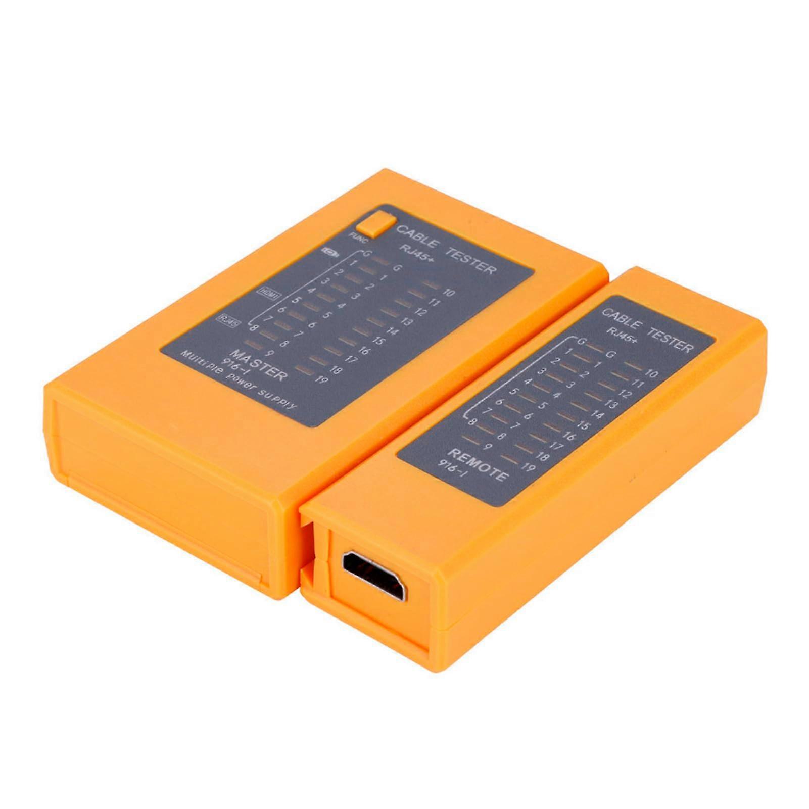 RJ45 Cable Tester Portable Handheld Network Verification Tool For Cat5e And Cat6 Compact Size Black