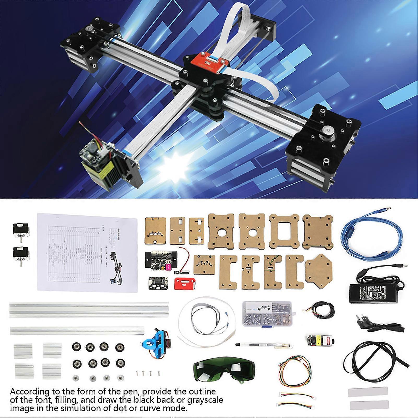 2 Axis DIY CNC XY Plotter VG-X4 with 1.6W Laser, 320x266mm Workarea