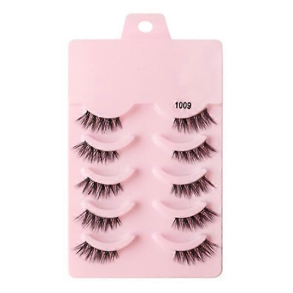 5 pairs Mink (1009) Black Cat style Mink eyelashes - one size