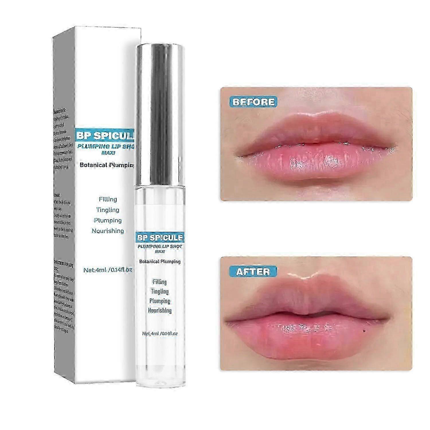 lip plumper gloss with moisturizing essence oil for fuller softer lips, increased elasticity, fine lines reduction