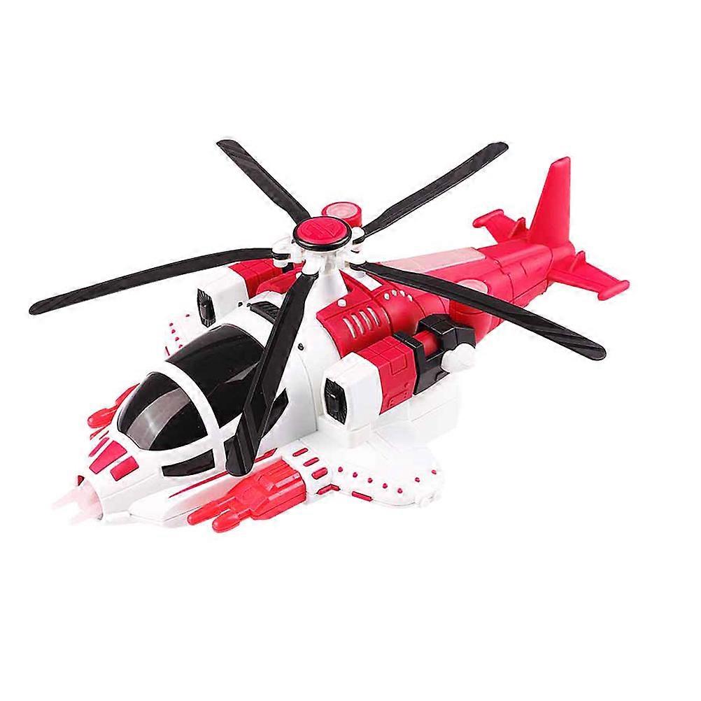 Assembly Helicopter Toy for Children Christmas Abs Red with Music and Light 1Set