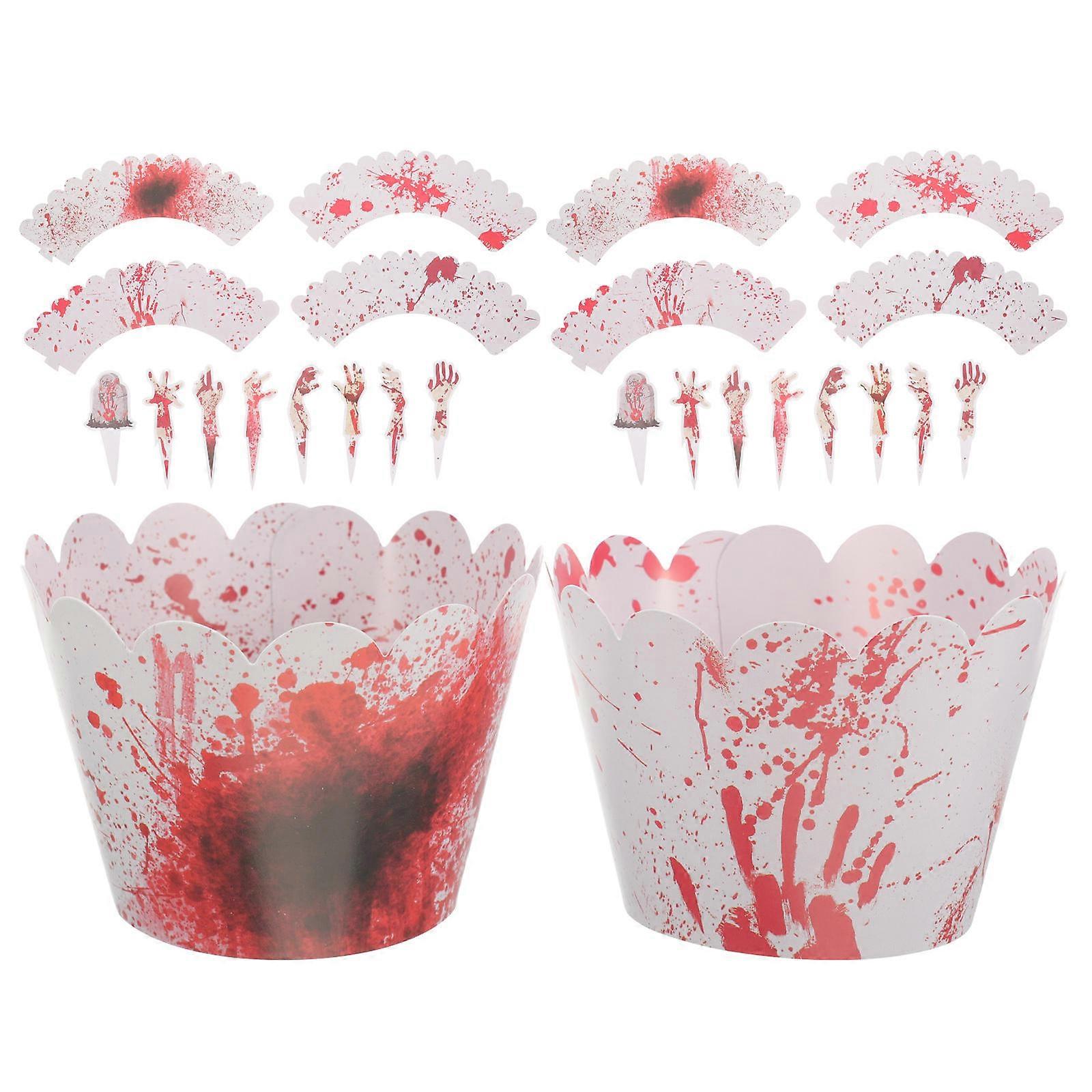 Ghost Hand Halloween Cupcake Decor Paper Insert for Party Decorations 1Set
