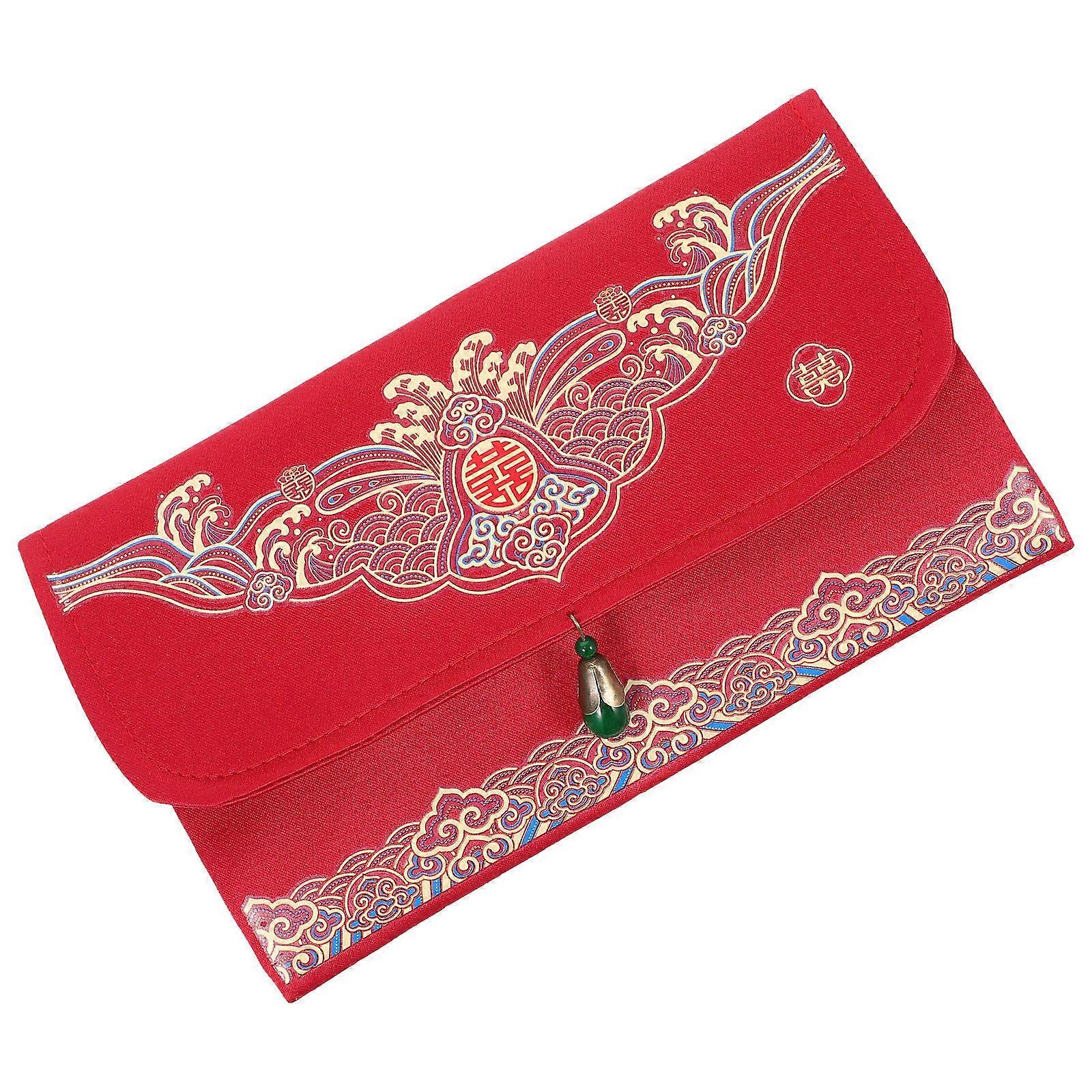 Wedding Envelopes Chinese Style Brocade Red Packet for Lucky Money 2Pcs