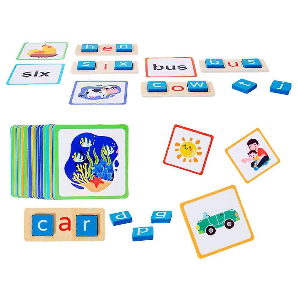 Alphabet Spelling Toy Wood Letter Game for Kids 2Sets Educational Learning
