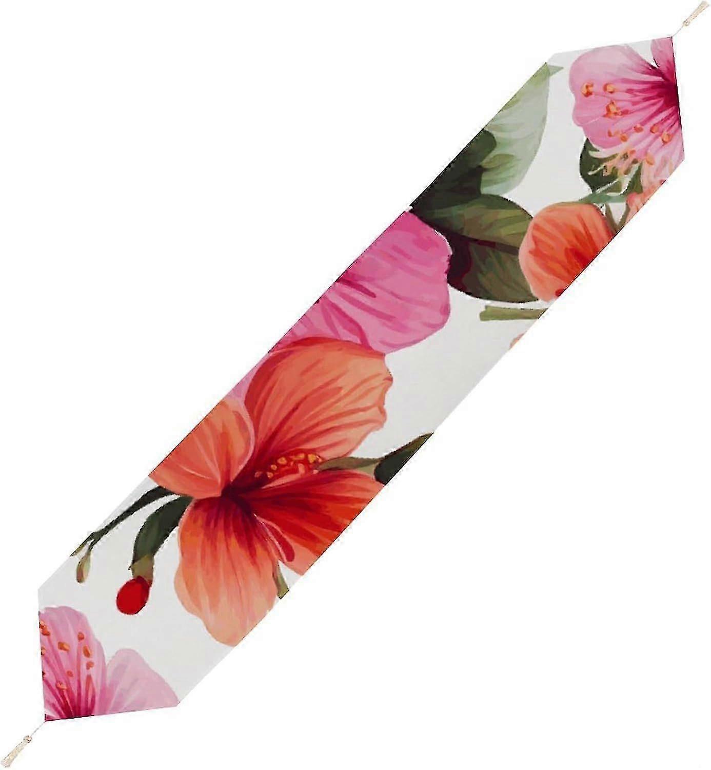 Hawaiian Flower Table Runner, Seasonal Kitchen Dining Table Runner, Party Center