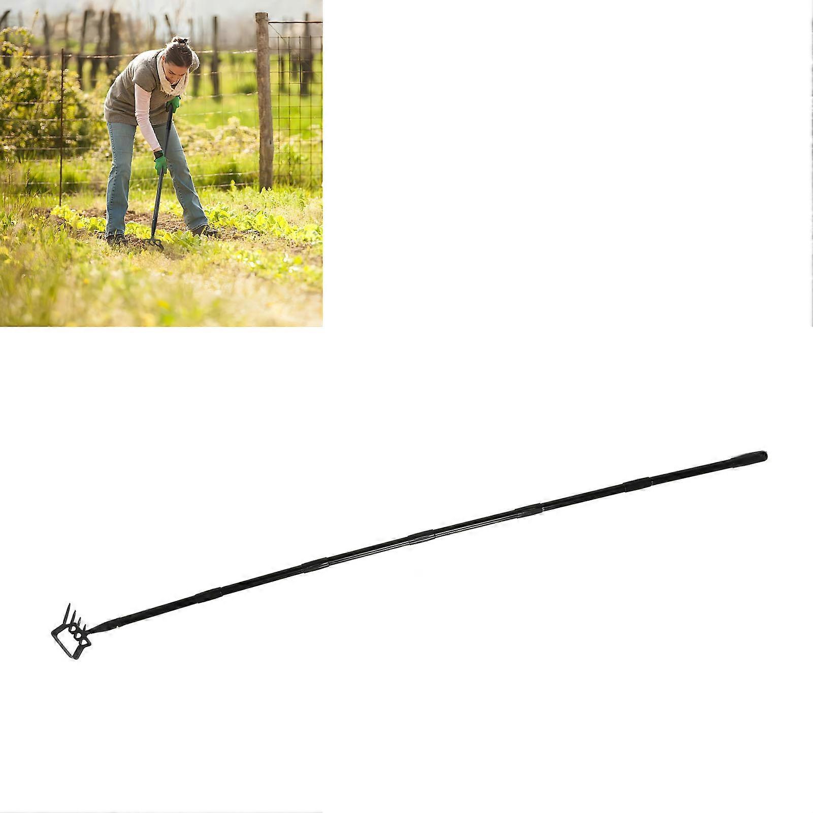 Adjustable Weeding Rake Stainless Steel 6-Section Ergonomic Hand Tool