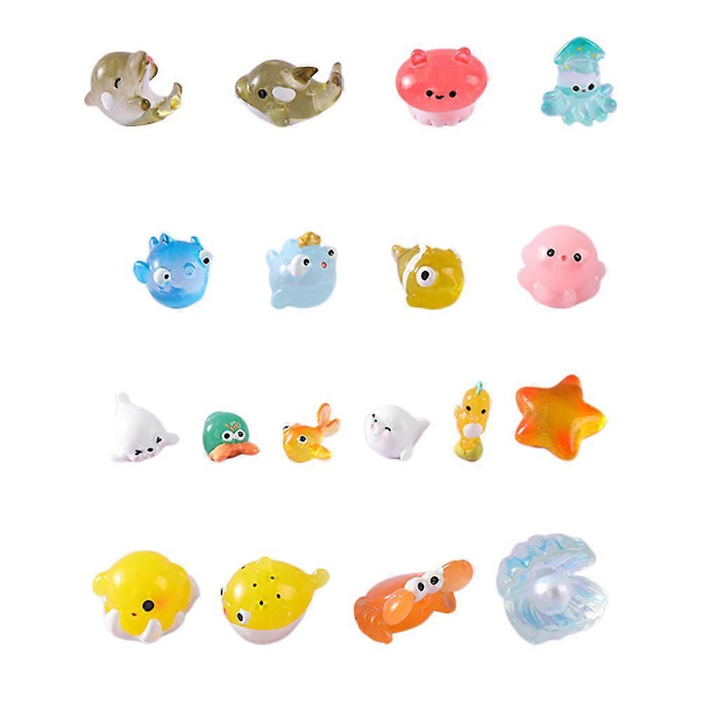 Mini Sea Animal Figurines for Decor 36Pcs Assorted Color Resin Marine Models