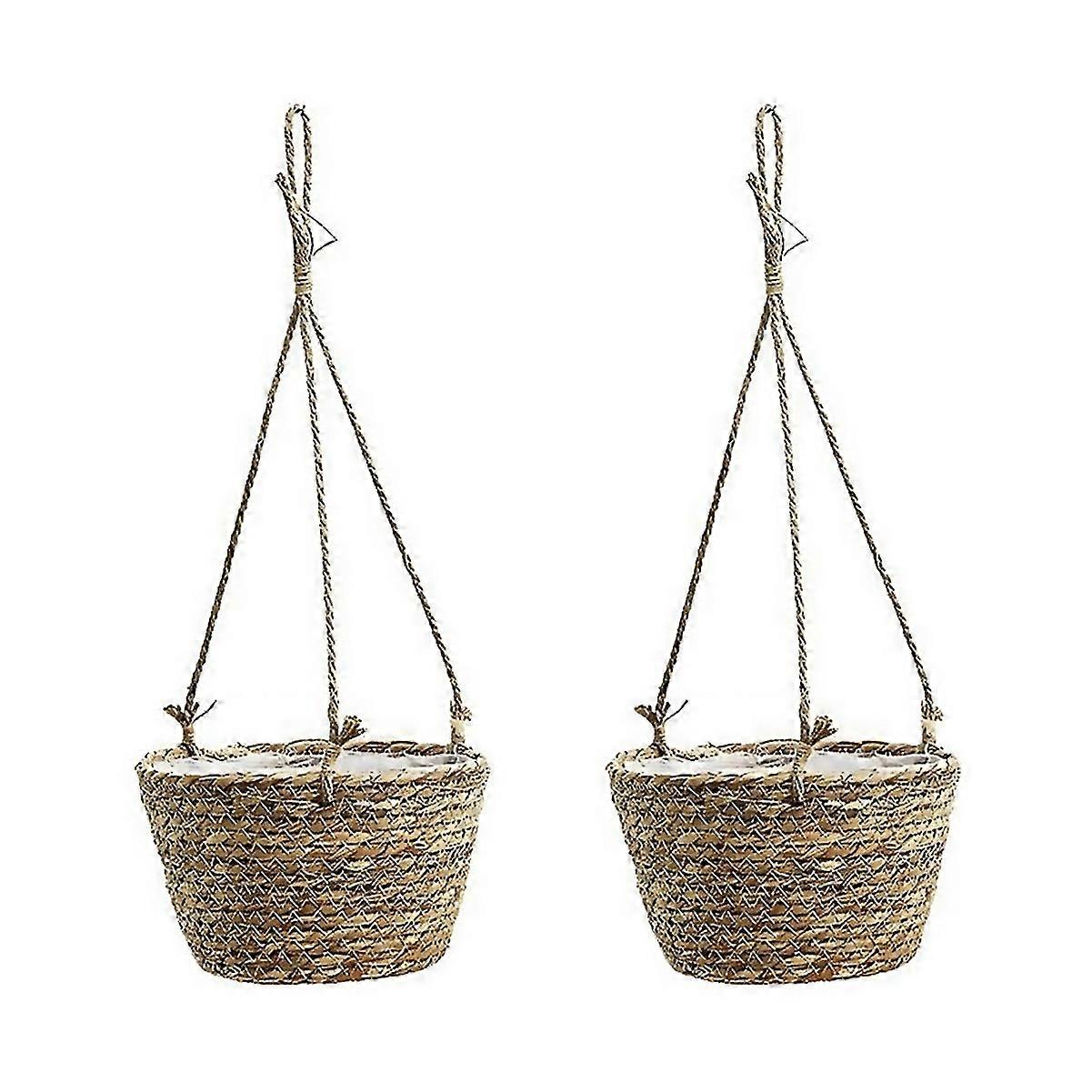 For Straw Basket Flowerpot Balcony Creativedecoration Planting