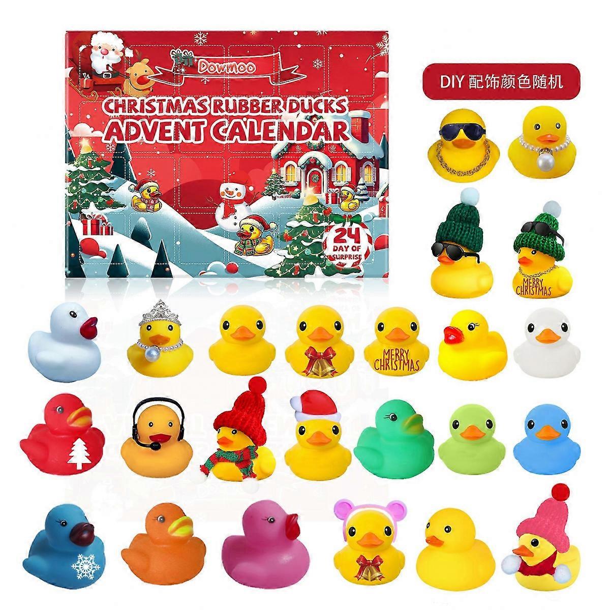 24 Box Christmas Advent Rubber Duck Blind Box - Fun Collectible Toy for Kids