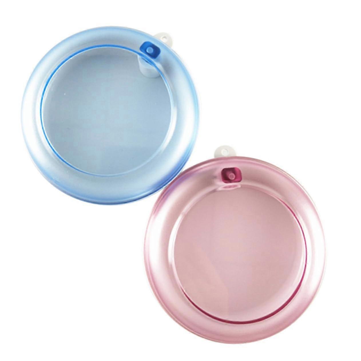 Portable Denture Storage Box Rotating Case For Dentures And Retainers Blue Compact Lightweight Daily Use