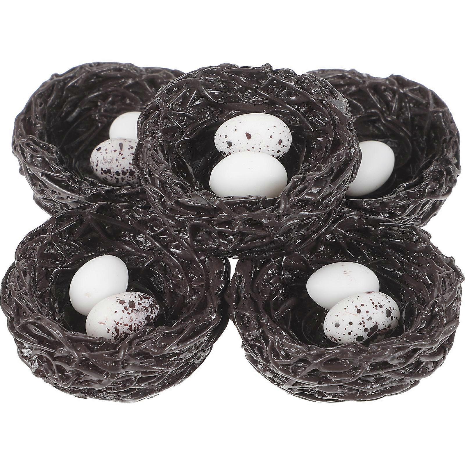 Artificial Bird Nest Resin Bird Nest for Decoration Use 10Pcs Garden Prop