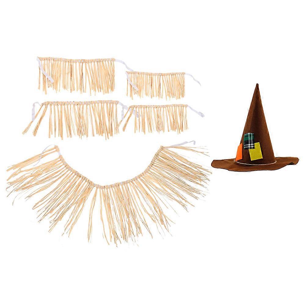 Performance Skirt Raffia Skirt for Hawaii Party 3Sets Outfit