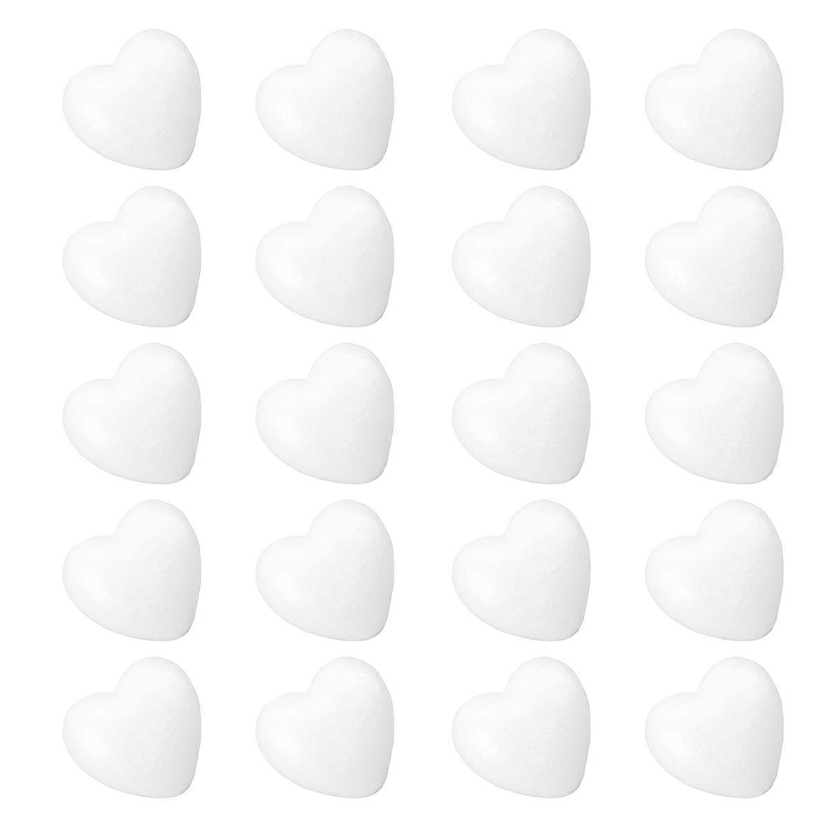 Heart Shaped Model for Decoration 20Pcs White Foams Creative Heart Shapes