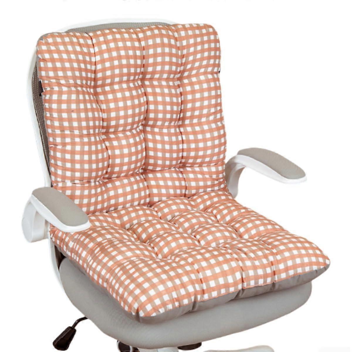 Chair Cushion One-Piece With Ties, Orange Square Seat Pad With Back Cushion Support For Dining, Sofa, Office, Study