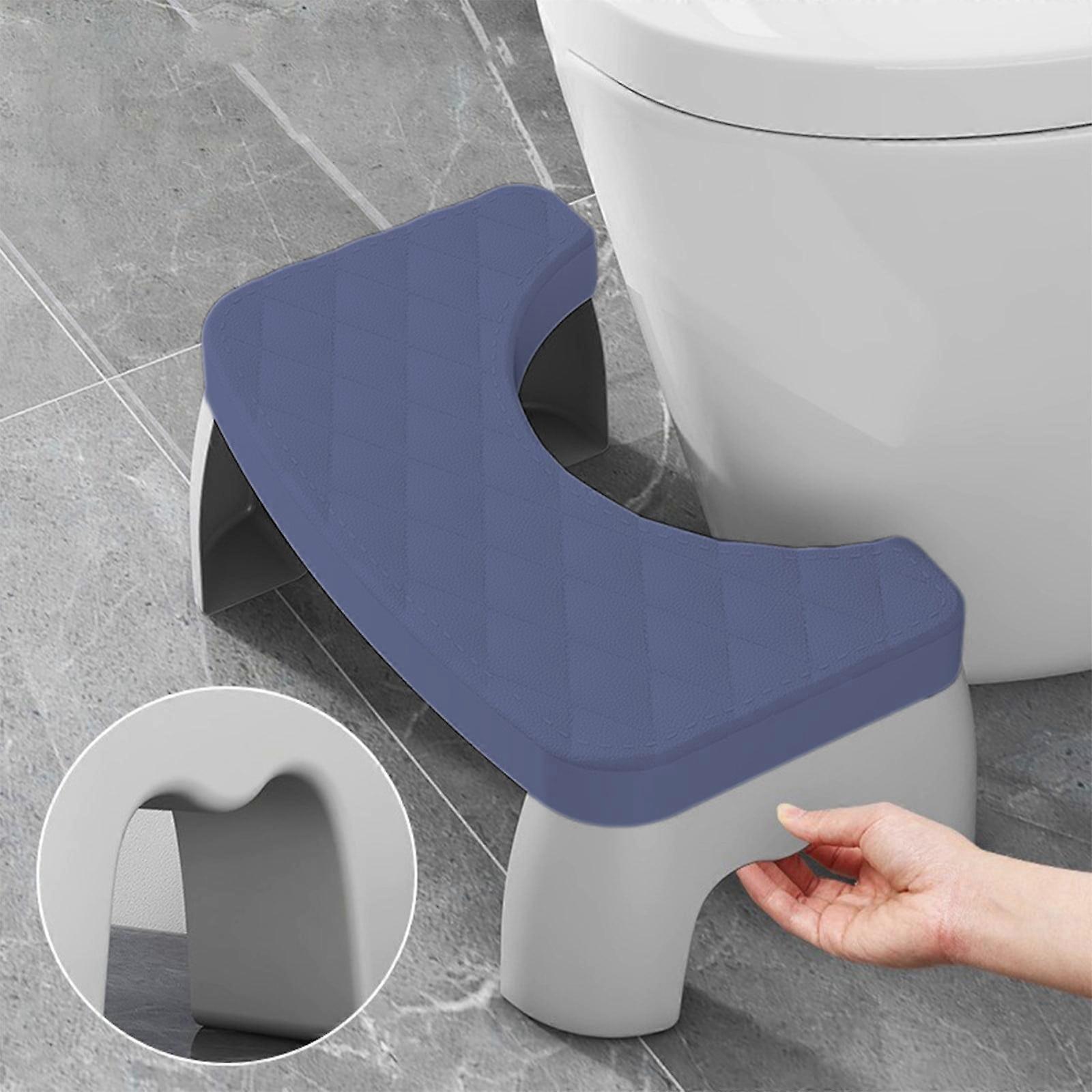Qnjujn Toilet Stool Squatting Poop Stool Bathroom Potty Step Stool Toilet Assistance Steps Step Stool Fits All Toilets Detachable Stackable Blue