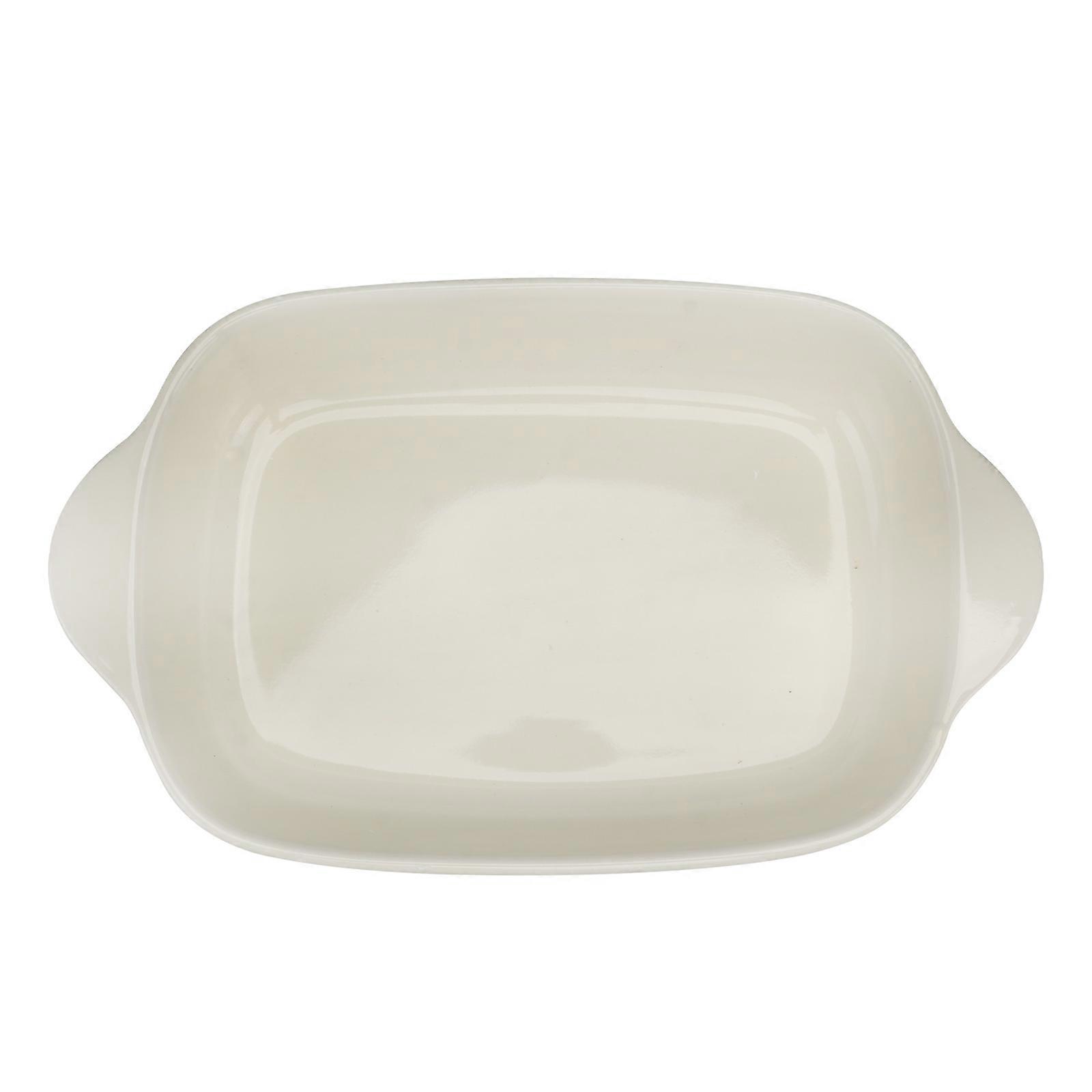 Ceramic Baking Pan Bakeware with Handles for Home 3Pcs White