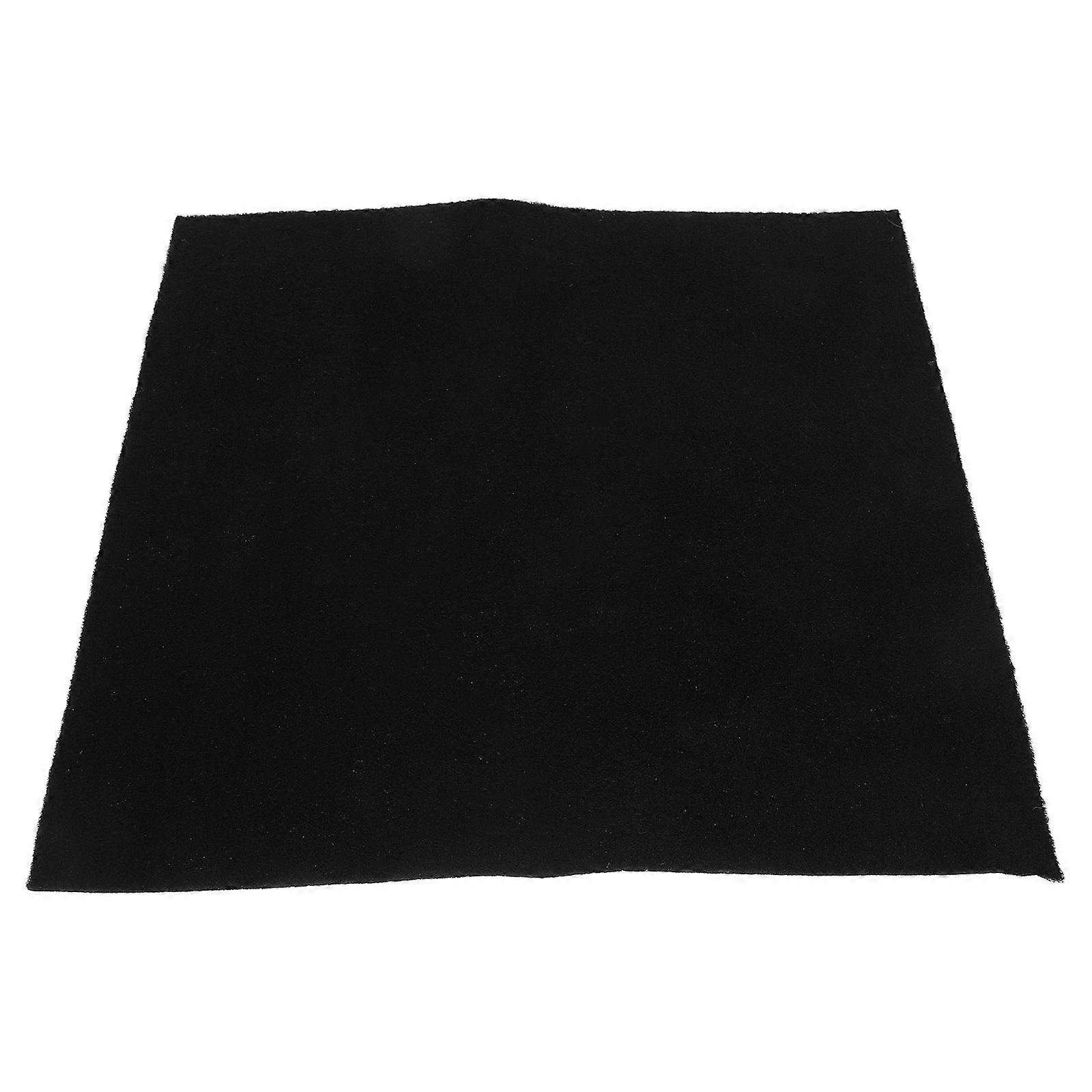 Pet Reptile Mat Lizard Cage Carpet for Habitat Use 4Pcs Black Fabric