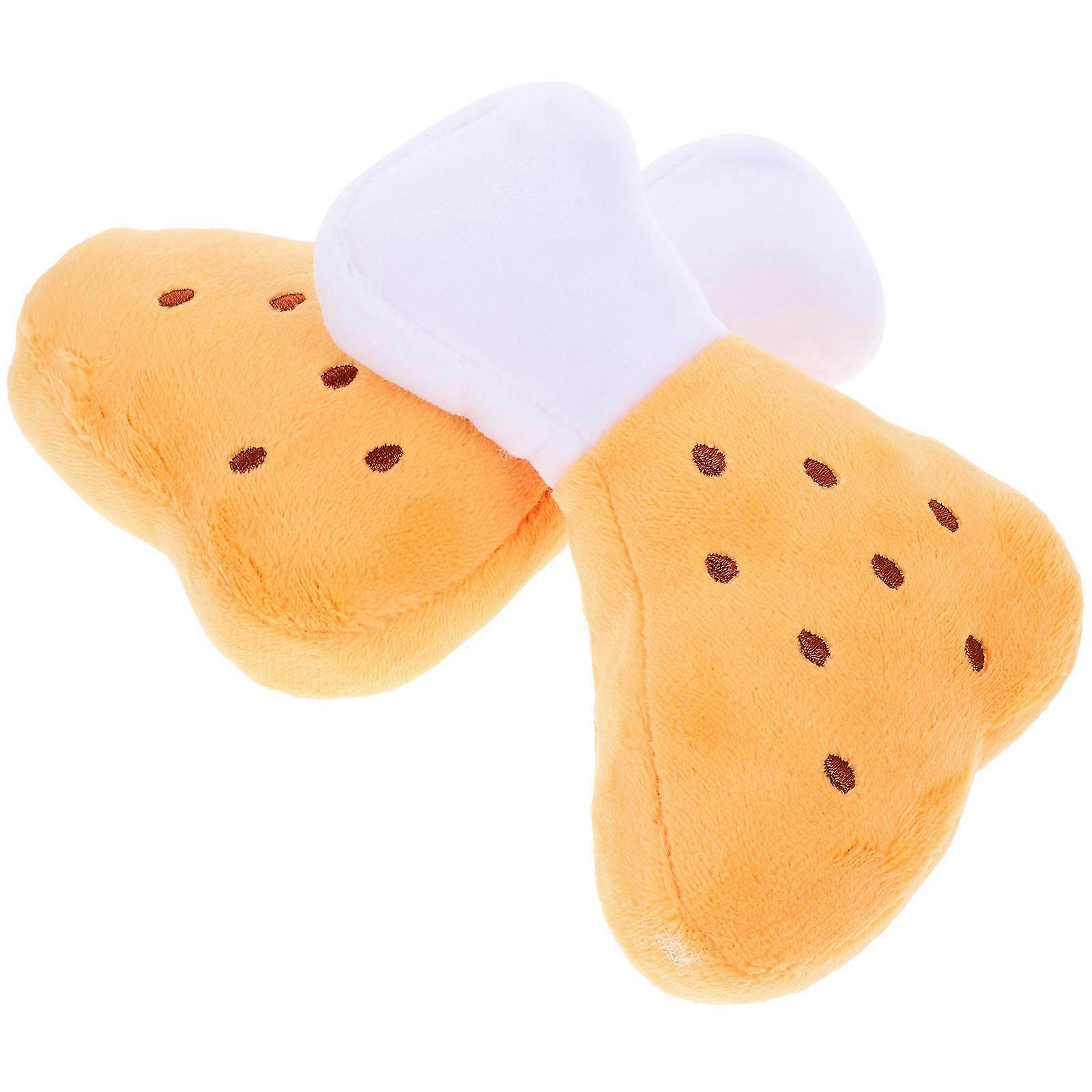 Squeaky Dog Chew Toy 2Pcs Chicken Leg Shape Plush Simulation Teeth Cleaning Toy For Puppies Daily Use Multi-Color