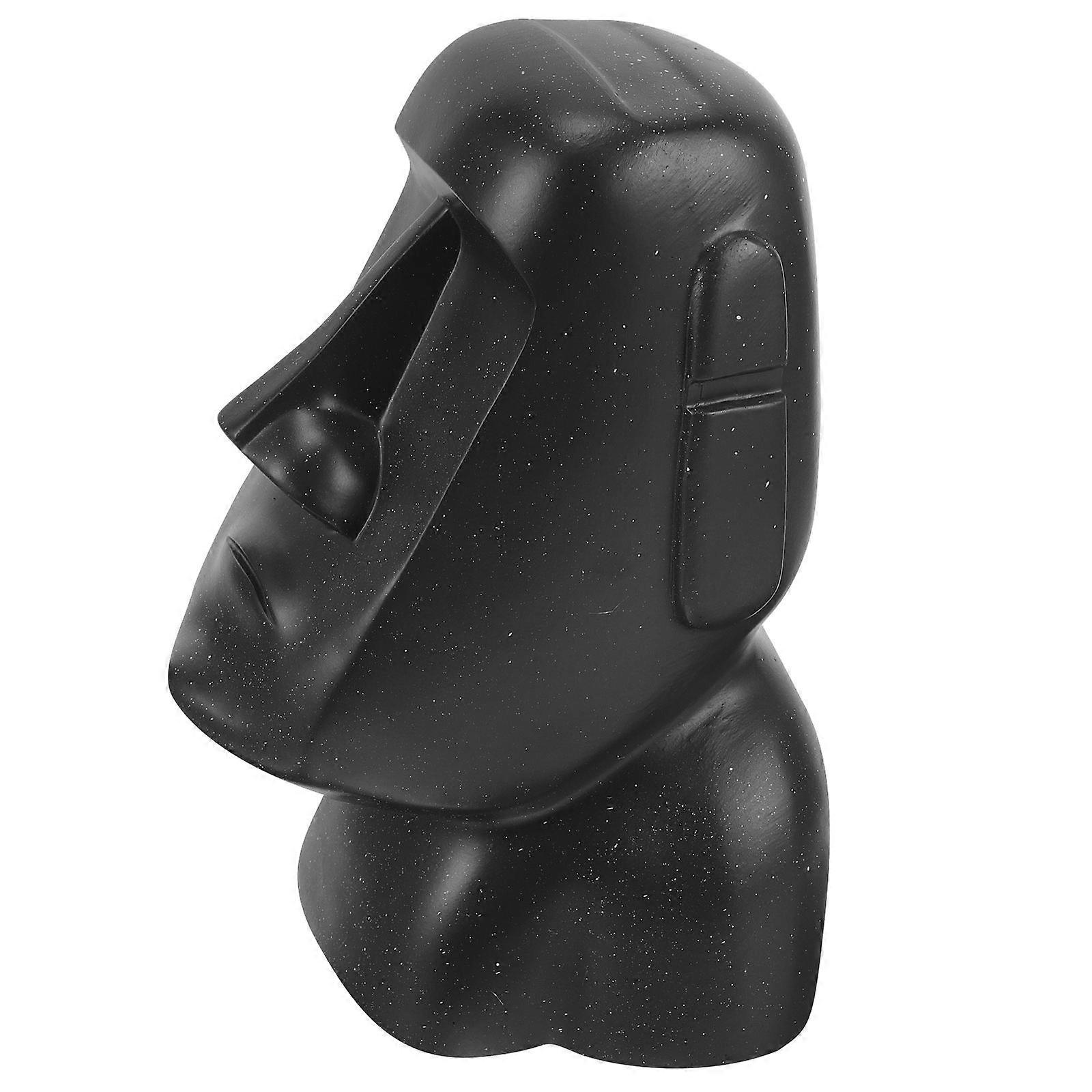 Classic Moai Tissue Box Cover 2Pcs Rectangular Tissue Storage For Office Hotel Car Black Design