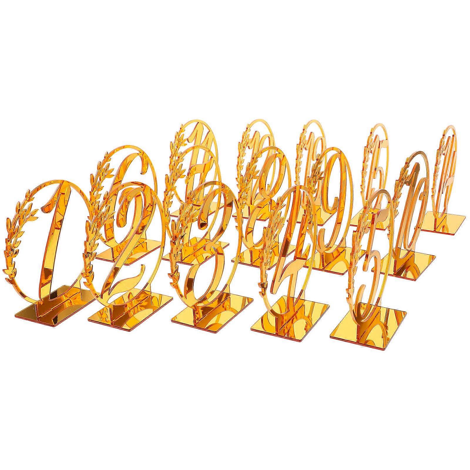 60 Pcs Table Number Signs Delicate Golden Design Ideal For Weddings Banquets Events Chic Modern Style Functional Number Indication