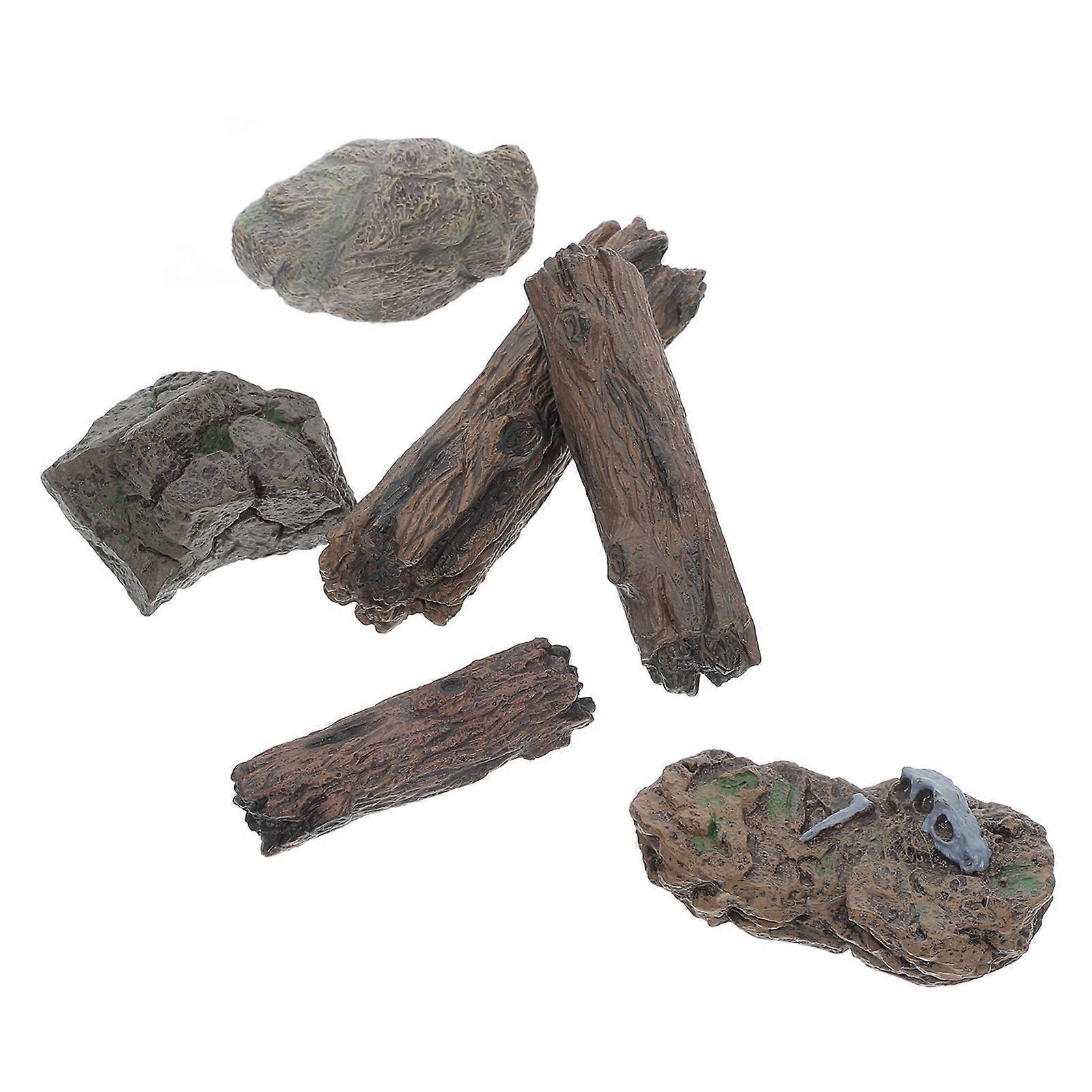 Brown Miniature Garden Decor Tree Stump for Micro Landscape Accessories 3Sets