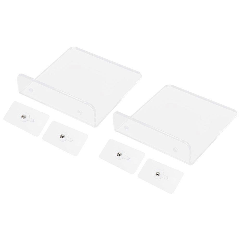 White Acrylic Floating Shelf Storage Rack for Wall Mounted 10Pcs