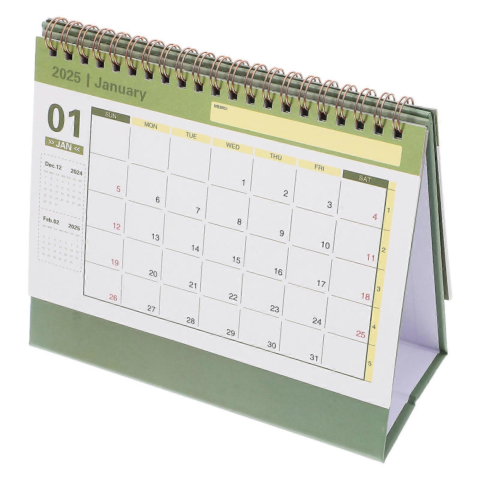 Academic Desk Calendar Desktop Calendar for Daily Use 2Pcs